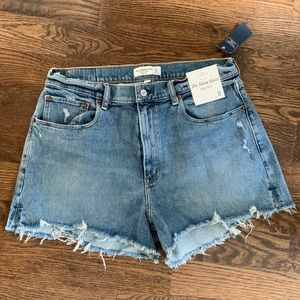 Abercrombie Curve Love high rise mom shorts